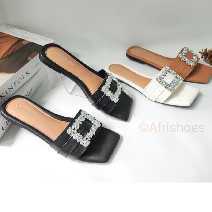 Afrishoes  HANNA Sandal Flat Teplek Empuk GEMOY