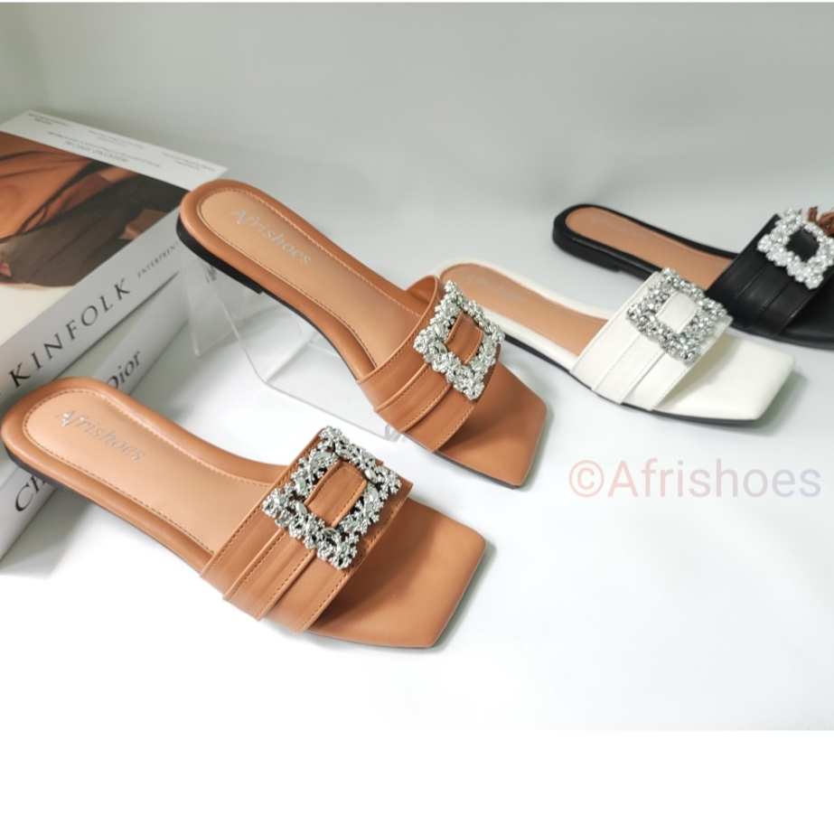 Afrishoes  HANNA Sandal Flat Teplek Empuk GEMOY