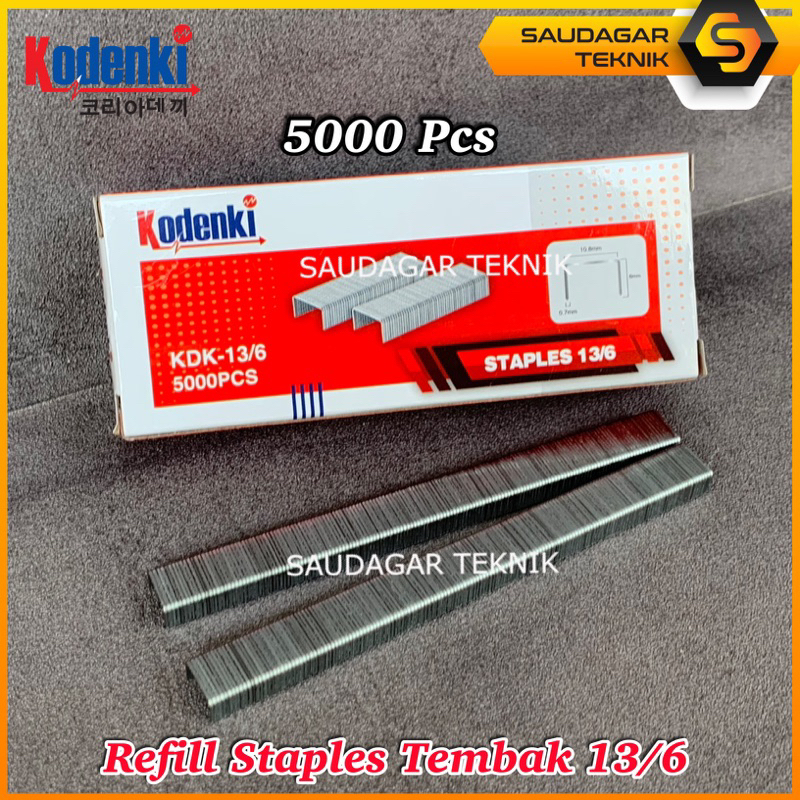 

KODENKI Isi Staples Paku Tembak 13/6 Refill Mesin Staples Paku Tembak Angin R23 Air Stapler Gun R 23