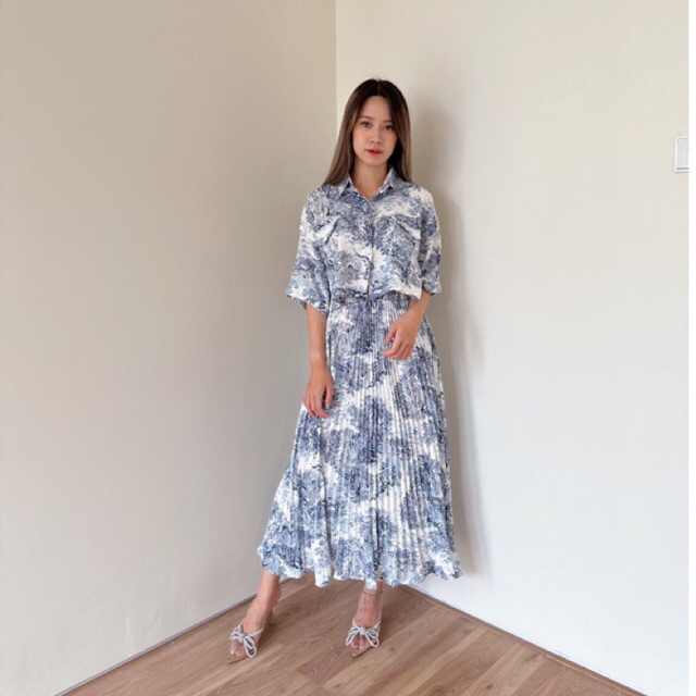 ELOISE SET | FASHION WANITA | SETELAN TOP DAN ROK PRISKET | ONE SET | CROP AND SKIRT SET