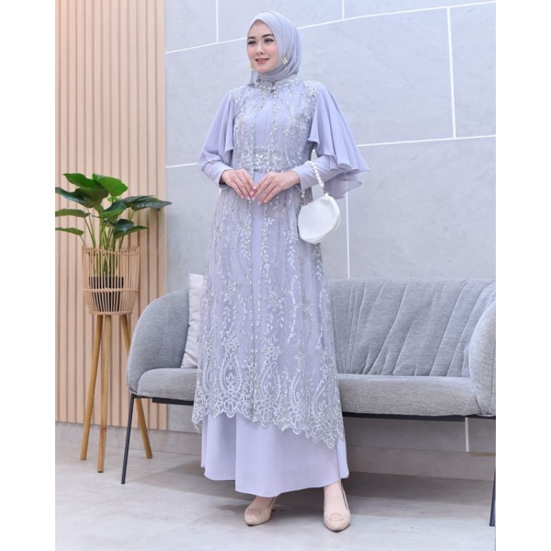 Gamis Dress Tile Janeeta Outer Lepas Pasang Terbaru| Gamis Pesta| Gamis Kondangan| Gamis Tile| Gamis| Gamis Seragaman Keluarga| Dress| Gamis Lamaran| Gamis Kebaya Modern| Gamis Payet Mutiara| Dress|