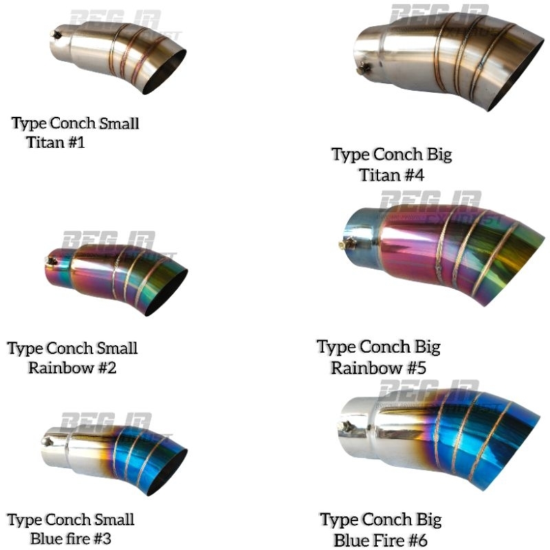 COD Tailpipe Knalpot mobil Type Conch Variasi ujung knalpot sistem pemasangan baut Universall Mobil