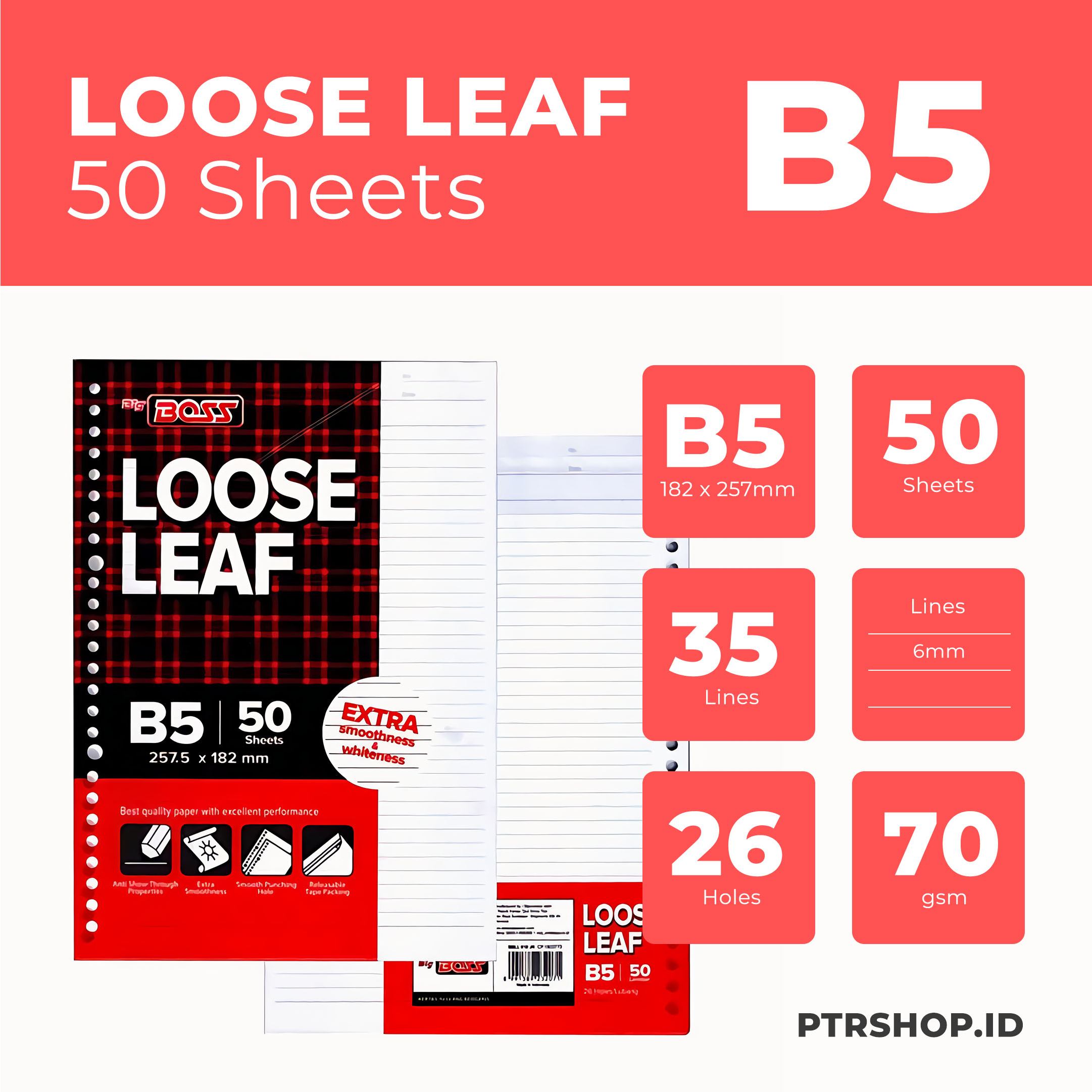 

[B5] LOOSE LEAF ISI BINDER 50 SHEET