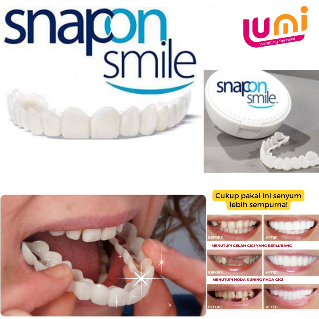 Snap On Smile 100% ORIGINAL Authentic Perawatan Kesehatan Gigi Palsu Renggang Snapon Smile 1 Set