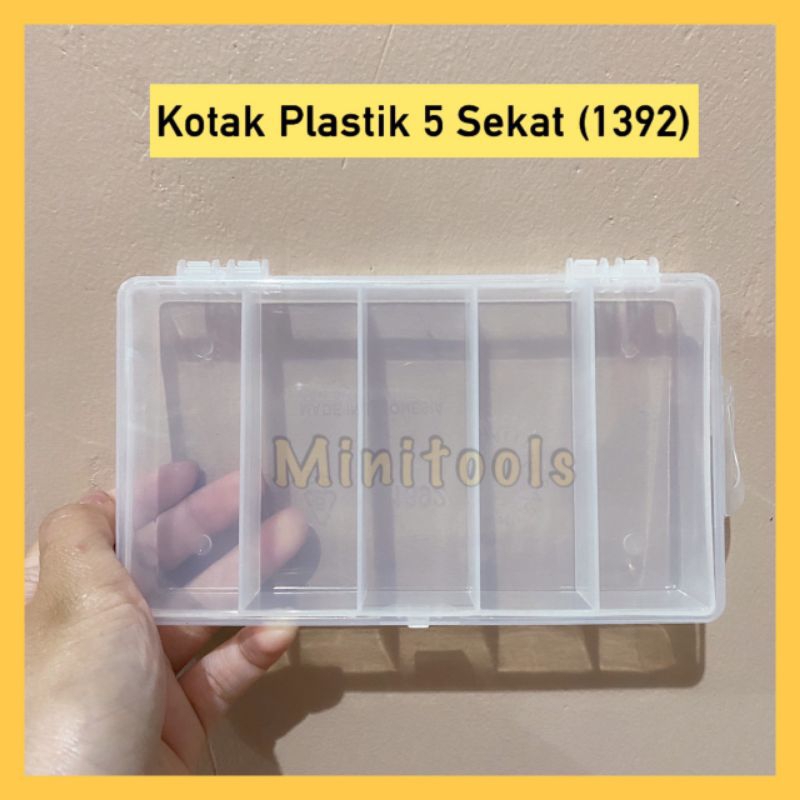 HARGA PER 2 PCS Kotak Plastik 5 Sekat / Kotak Perkakas Green Leaf 1392