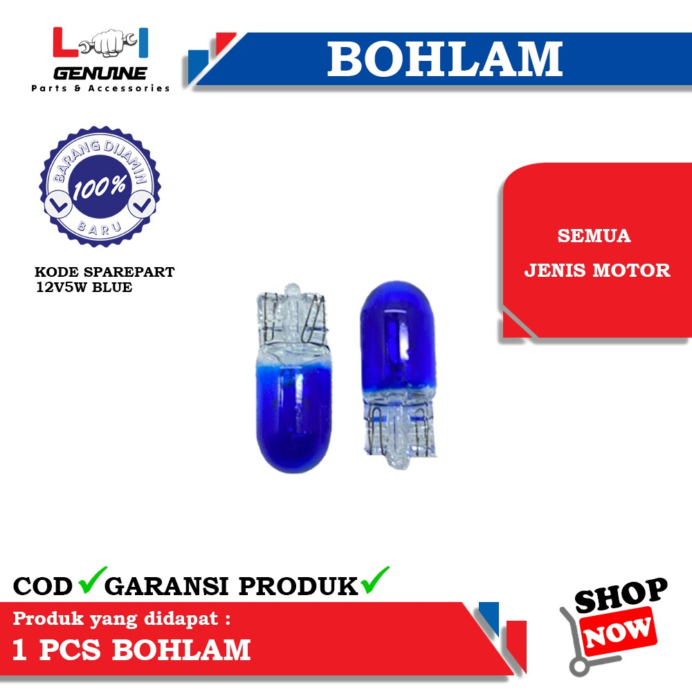 -LOI- LAMPU BOHLAM T10/T13 12VOLT5W ATAU 12VOLT10W SEIN COLOK SENJA UNIVERSAL PER 100PCS