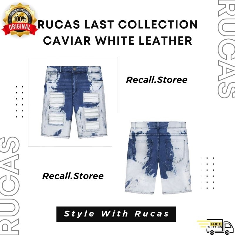 Rucas White Caviar Leather Short