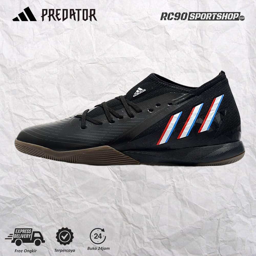 Sepatu Futsal Adidas Predator Edge.3 IN - Black Darkness [Top Grade Premium]