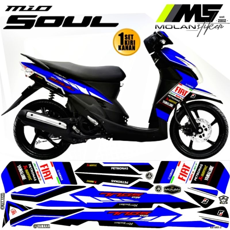 Decal Sticker Striping Variasi Mio Soul Karbu 2006-2012 Fiat Racing MOTO GP Mio Soul 115-Mio Soul La