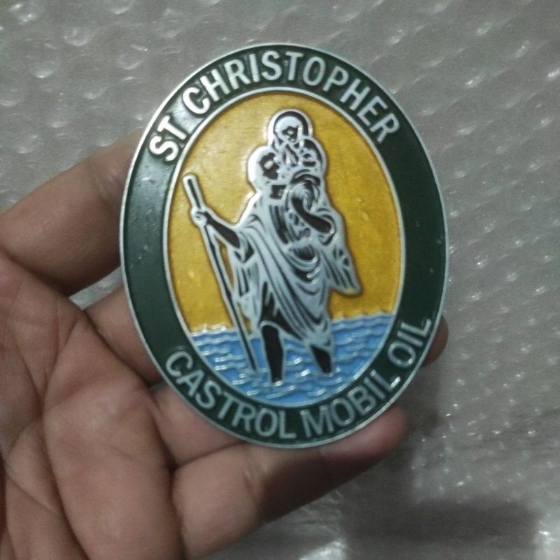 Vespa Emblem  Lambretta Badge Sticker Metal St Cristhoper Castrol Mobil Oil