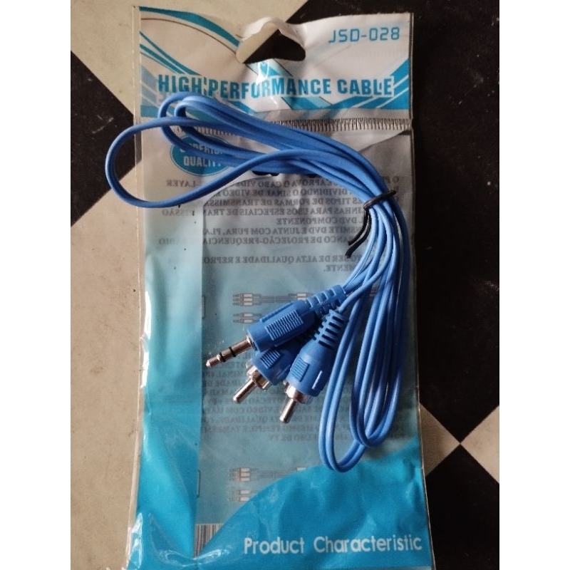 kabel aux audio 2in1 panjang 1meter