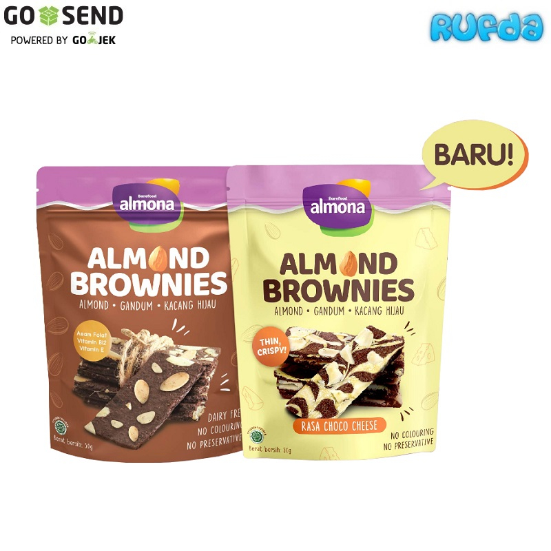 Almona Brownies Almond Cemilan Sehat Dairy Free Snack