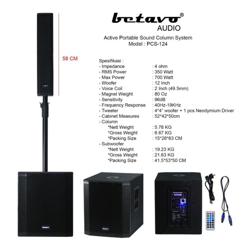 BREWOG BETAVO INDONESIA SPEAKER AKTIF COULUM  PCS 124