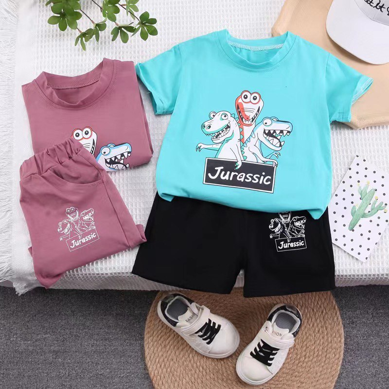 BARU LID7011 - Baju + Celana Pendek Cotton Set 2in1