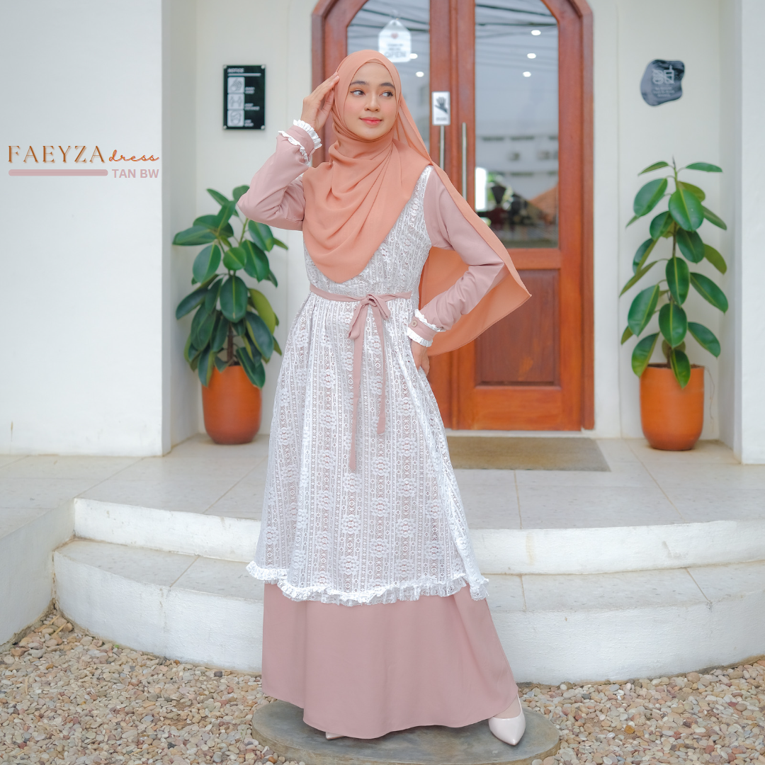 Riskirich Faeyza Dress Vol 3.0 Gamis Elegant Mewah Pesta Kombinasi Brukat Katun Kiyowo