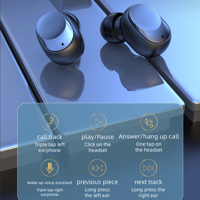 Y60 Bluetooth Earphone TWS Sport Waterproof Headset Bluetooth 5.0 Touch Control HiFi Stereo Portable