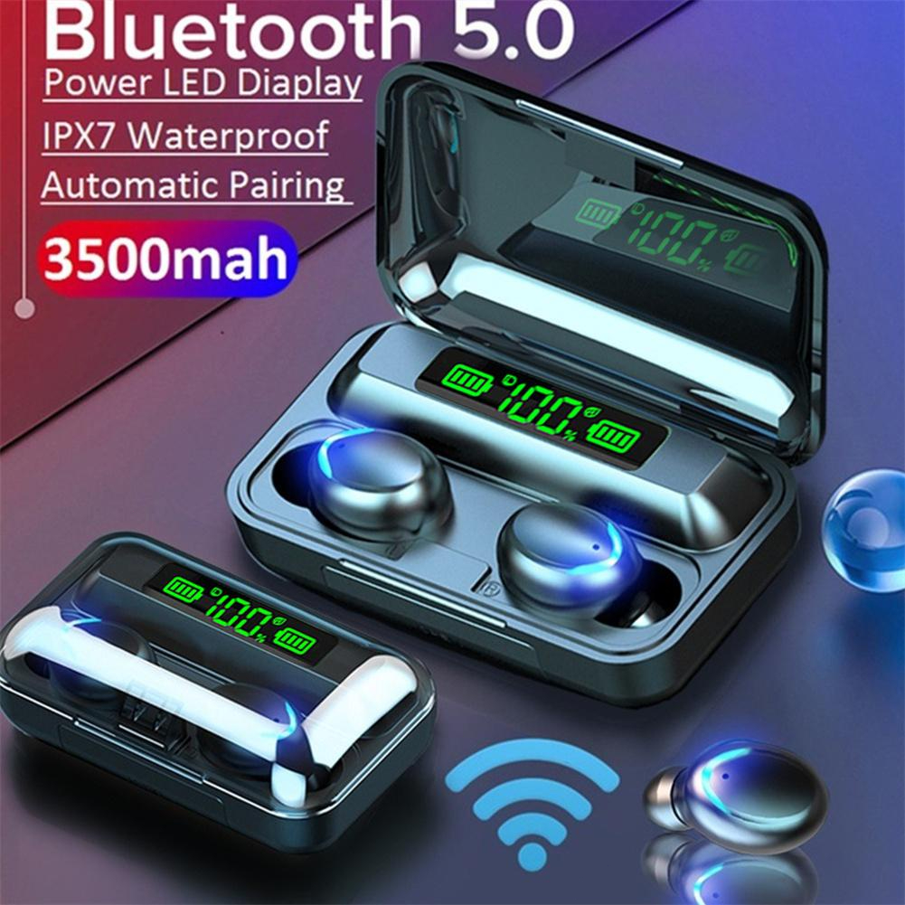 F9-5 Headset Bluetooth 2200mah Power Bank TWS with Mic 9D Bass Stereo Handset Water Proof Earbud 5.0 Wireless Earphone