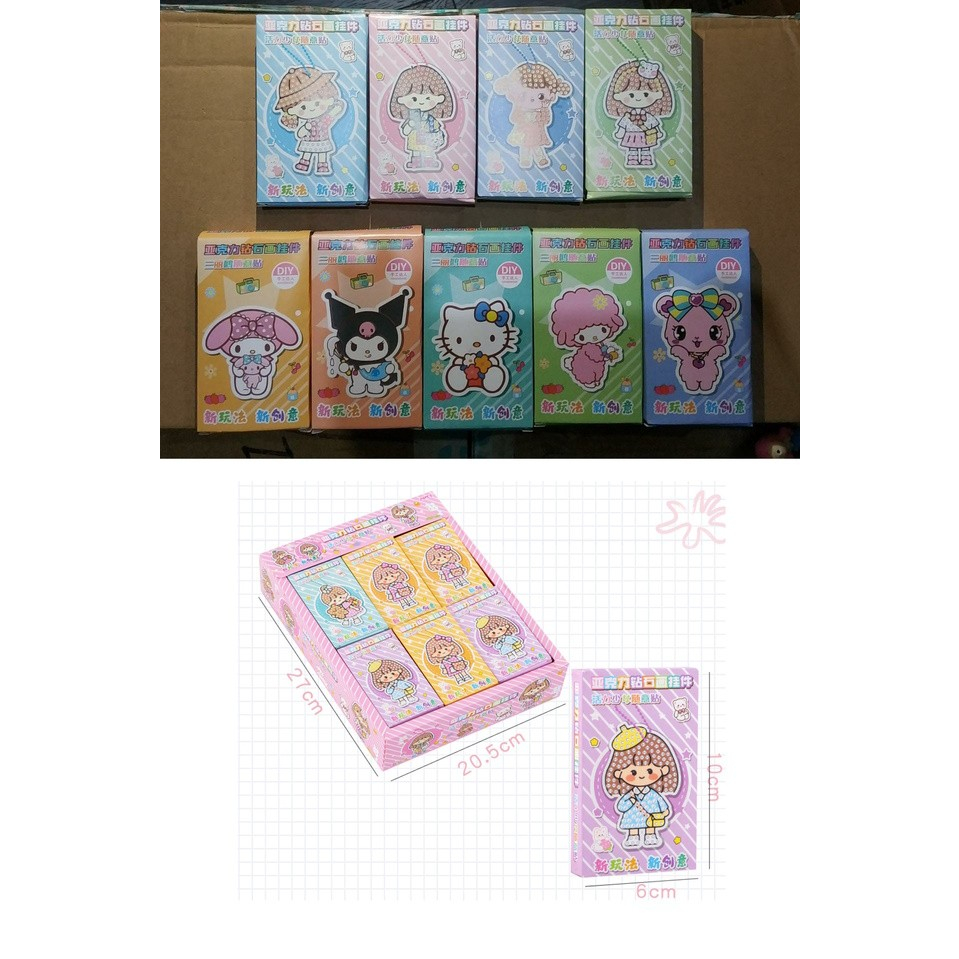 Mainan DIY art and craft tempel kristal kartun gantungan kunci anak