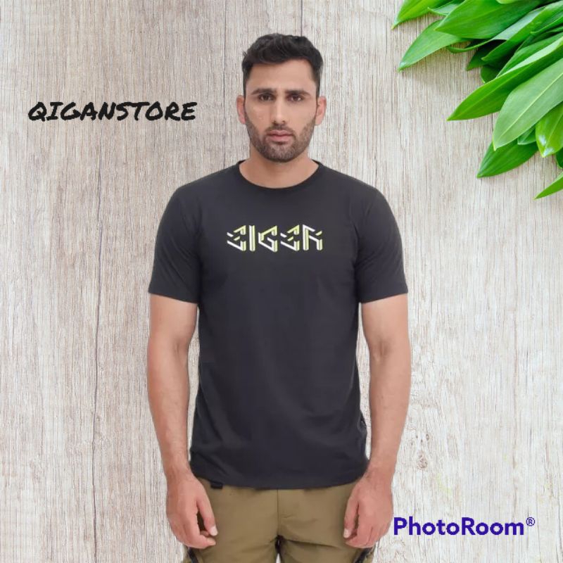 KAOS PRIA LENGAN PENDEK EIGER DIMENSIONE SS TEES HITAM BLACK 8289