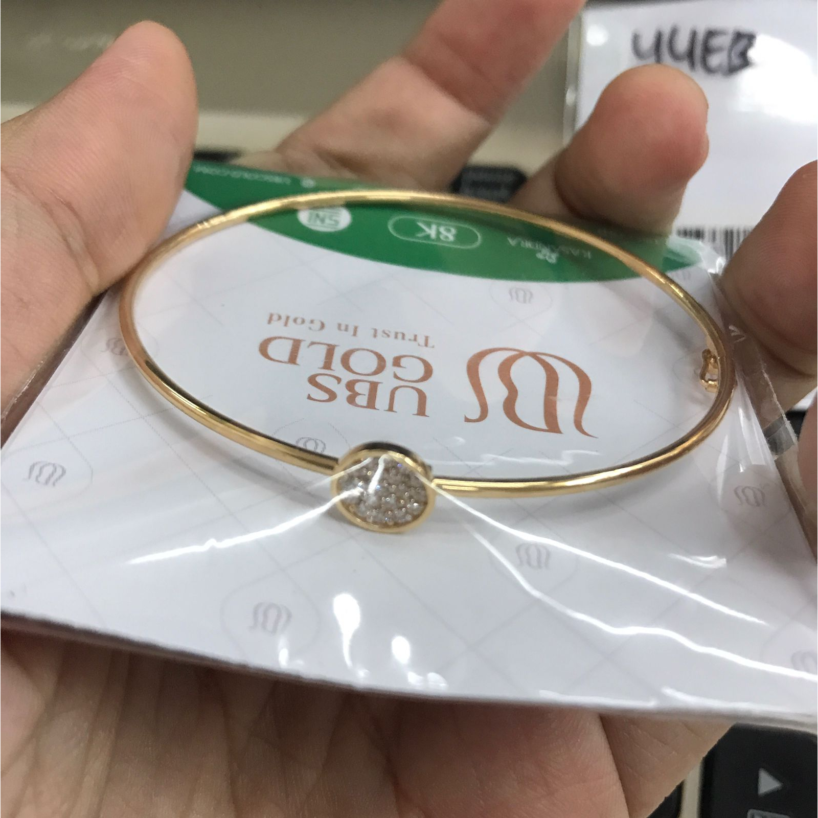 Gelang bangle kasandra wanita dewasa kadar 375 simpel solitaire