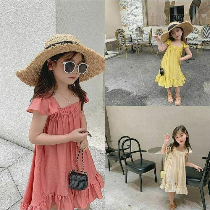 Dress kringkel anak usia 1-2 tahun // dress pantai anak perempuan lucu