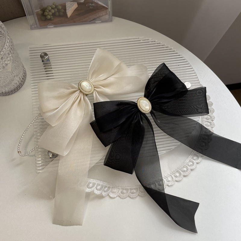 JEPIT RAMBUT PITA RIBBON BOW MESH PANJANG LONG JEPITAN AKSESORIS LEMBUT SILK FAIRY FEMINIM DREAMY KLIP HAIR CLIP HAIRCLIP BESAR ALIGATOR PEARL MUTIARA