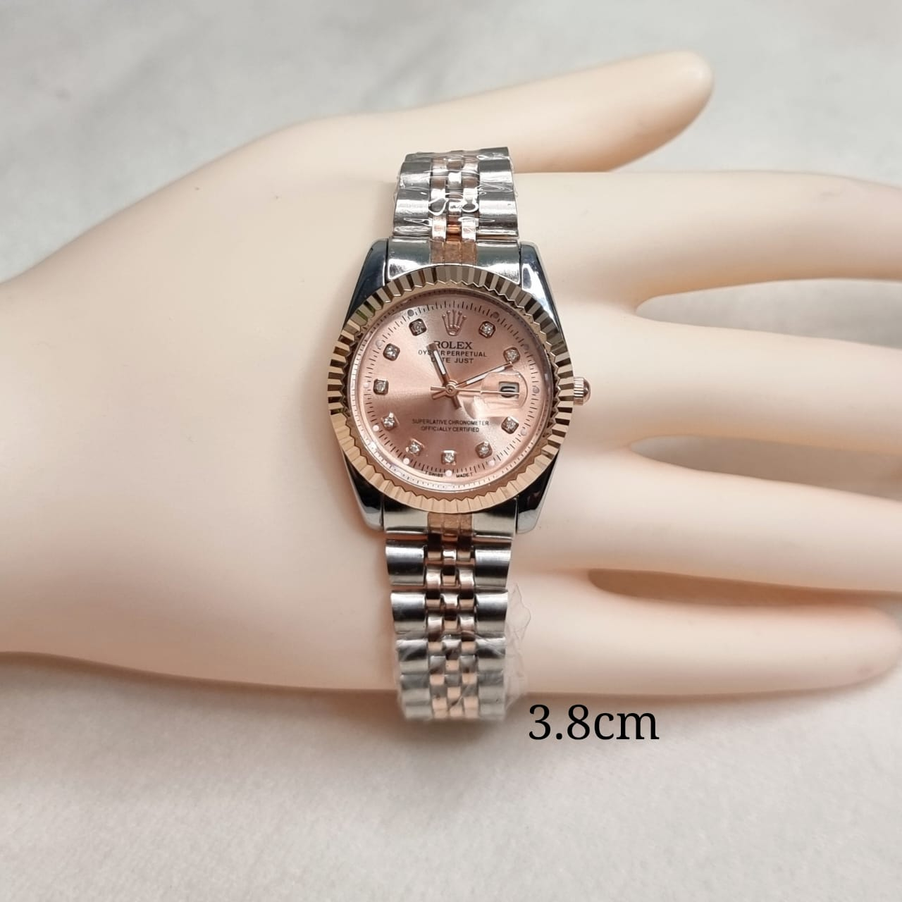 (COD) JAM TANGAN WANITA DAN PRIA ROLEX RANTAI TGL AKTIF 3,1&3,8CM FREE BOX