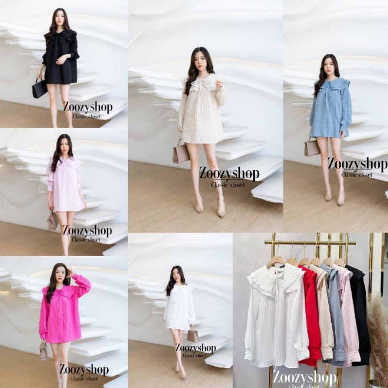 DRESS ZOOZY DOBBY FASHION WANITA IMPORT BANGKOK CODE 62