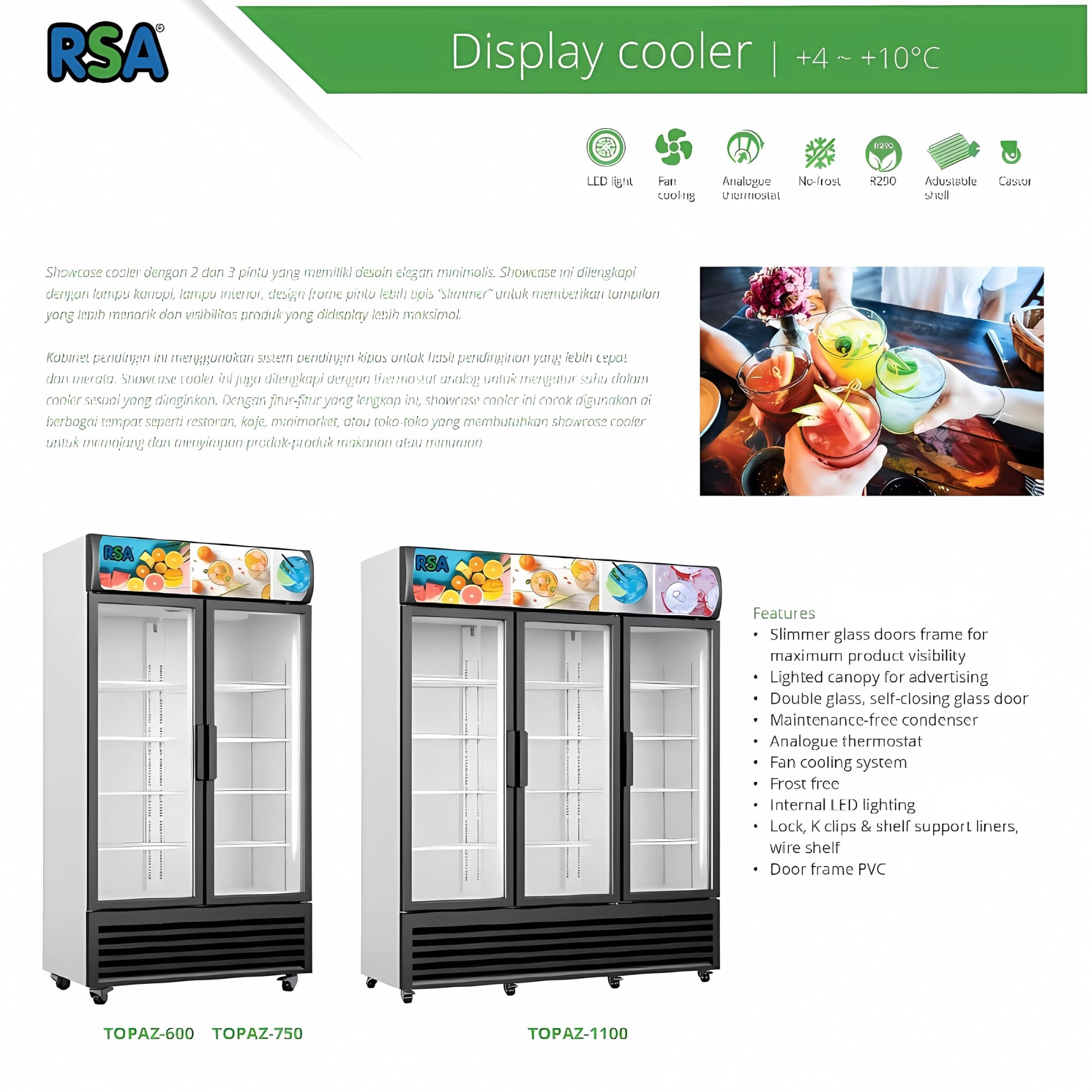 RSA Showcase Topaz-750 (2 Door - 730L) | Display Cooler Topaz750