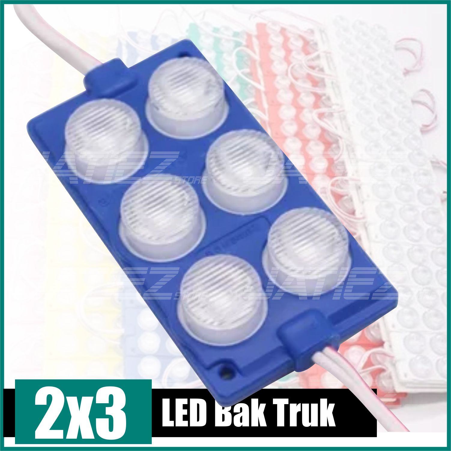 Lampu Led Modul 6 mata kotak 2x3 - Lampu Led 6Mata Kolong Variasi Truk Mobil Motor 12V 24V