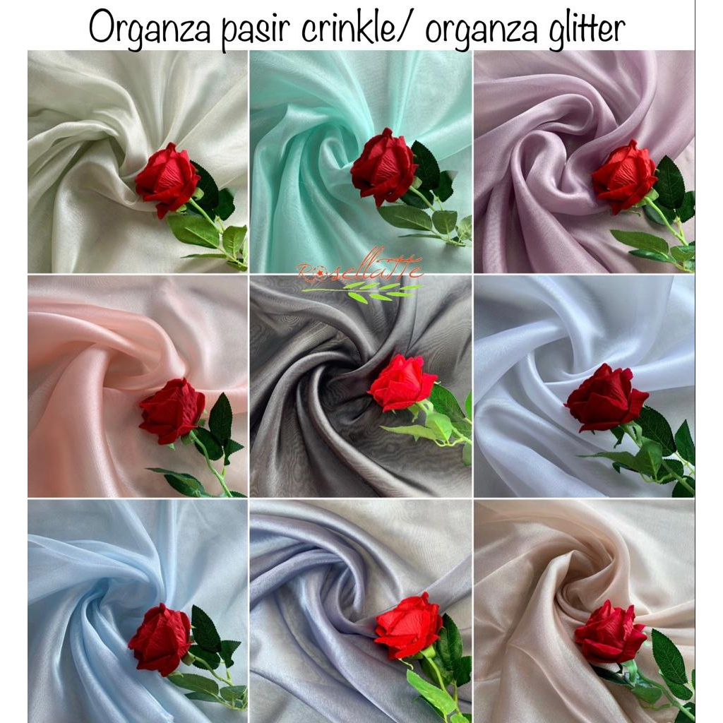 Kain Organza Pasir Crinkle/ Organza Glitter Metalic