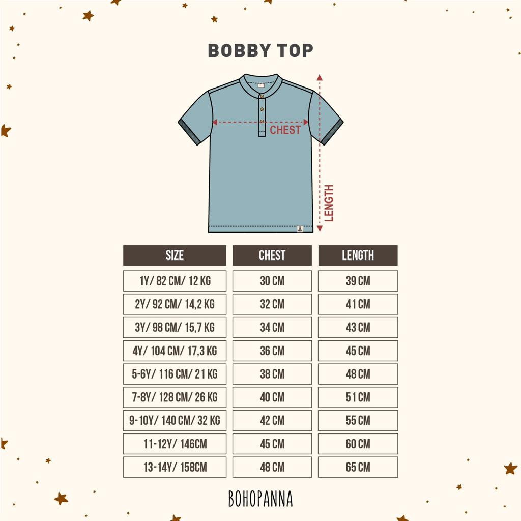 BOHOPANNA BOBBY TOP / KAOS ANAK 1-4 TAHUN - TSHIRT ANAK MURAH - POLO SHIRT