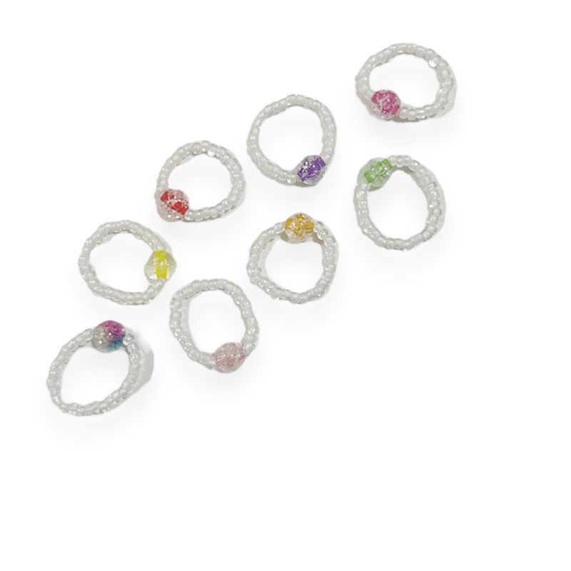 Eartha Cracked Beads Ring Cincin Crack Beads Elastic