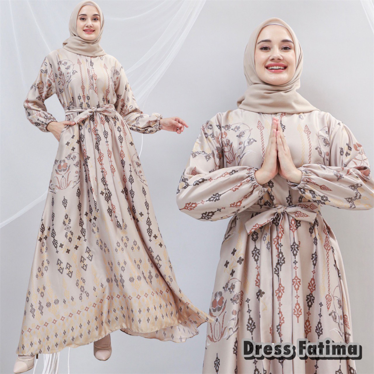 Dress Gamis FATIMA / Gamis Lebaran / Gamis Maxmara Lux / Gamis eksclusiv / Ied Series Dress / Gamis Kondangan / Gamis Mewah / Fashion Wanita