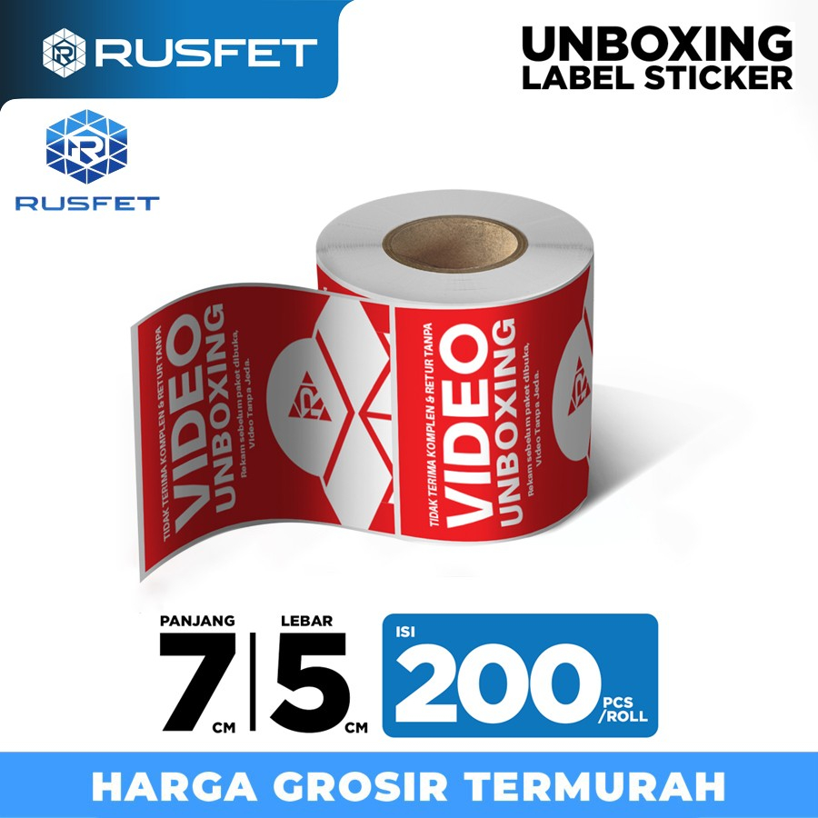 

Stiker video unboxing 7x5cm label video unboxing sticker unboxing roll