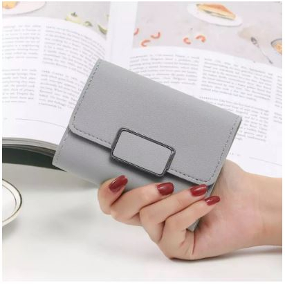 Dompet Trendy Korea Wanita Lipat IMPORT Fashion Tas Mini Wallet Kecil Kulit Cewek Pendek Polos Murah [MF]