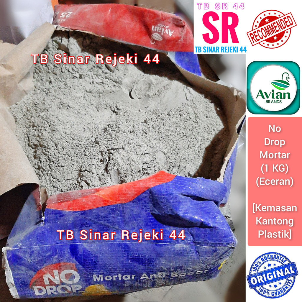 1 KG ECERAN NO DROP MORTAR SEMEN ACIAN WATERPROOFING PELAPIS ANTI BOCOR AVIAN BRANDS