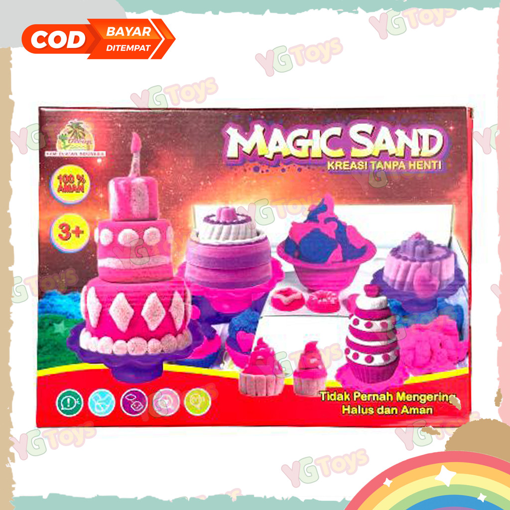 YGtoys Mainan Pasir Ajaib Anak 1 Set Magic Sand Set dan Cetakan Pantai Istana