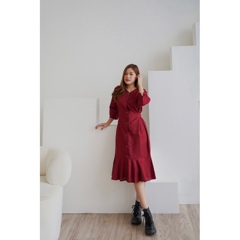 Saturyay - Carol Dress Slim Dress Korea - MIDI DRESS