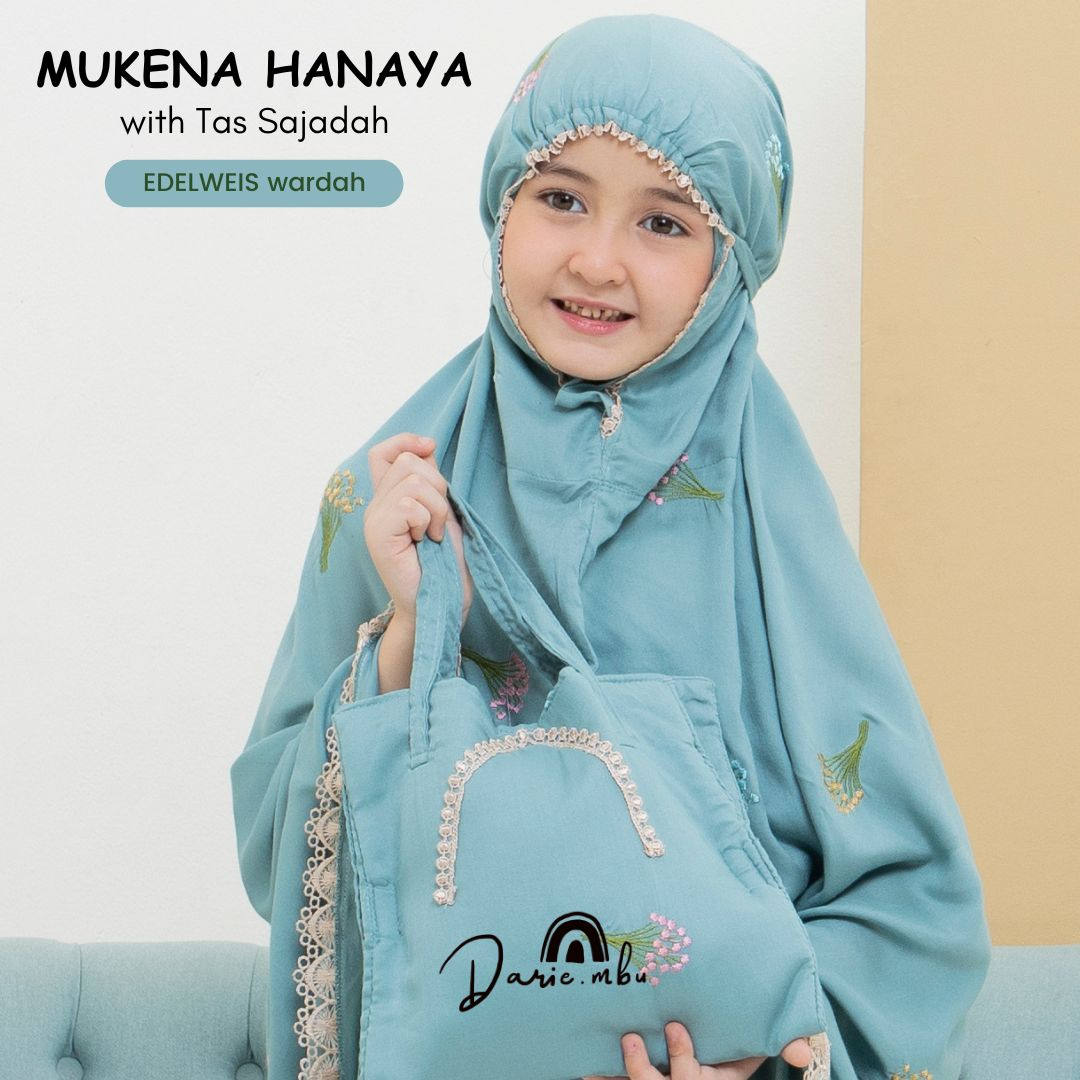 Mukena Anak Remaja Bordir Tas Sajadah Hanaya Katun Rayon Premium