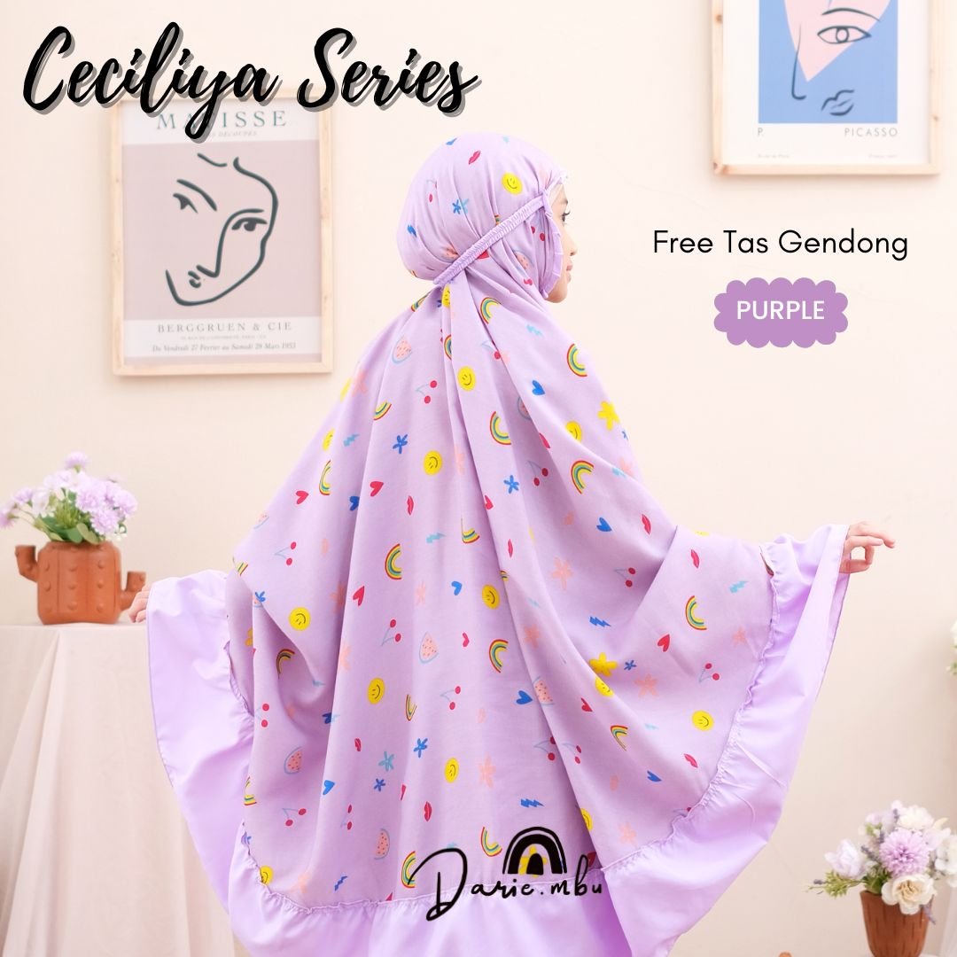 Mukena Anak Katun Rayon dan Mikro Kombinasi Umur 2-12 tahun Ceciliya Series