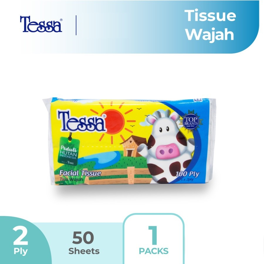 Tisu Tessa 50 Sheets 2 ply TP11 sheet / Tissue Travel Pack Facial 50 sheet / Tisu wajah 50s 2ply lembut aman di kulit