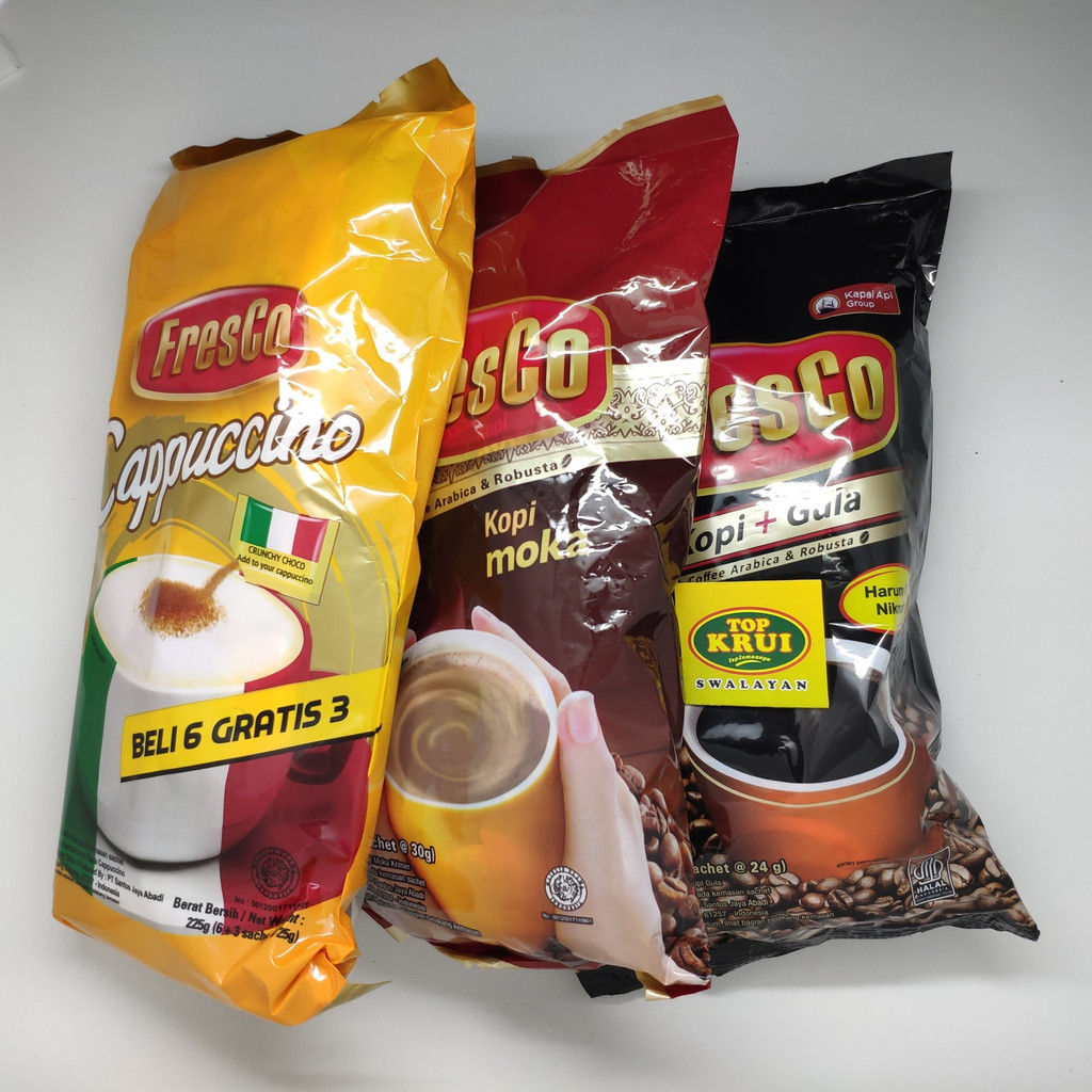 

KOPI FRESCO CAPPUCINO MOKA SUSU GULA SEMUA RASA