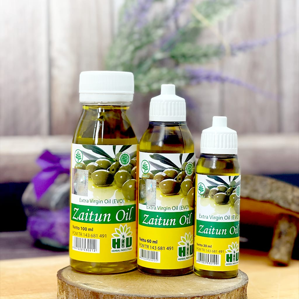 

ZAITUN OIL Herbal Indo Utama HIU - Extra Virgin Olive Oil EVOO 30 ml, 60 ml, 100 ml