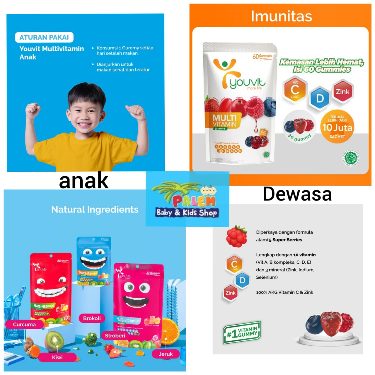 Youvit Multivitamin Dewasa Dan Anak 60 Gummy