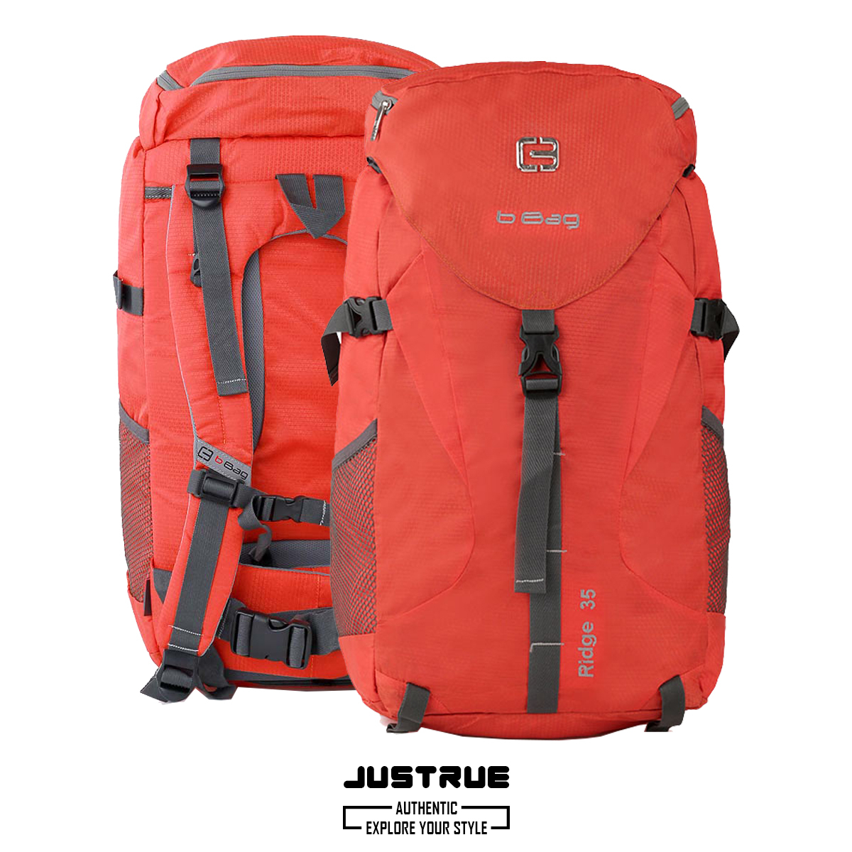 Justrue Keril 60 Liter Tas Gunung Carrier 60L Merah 334