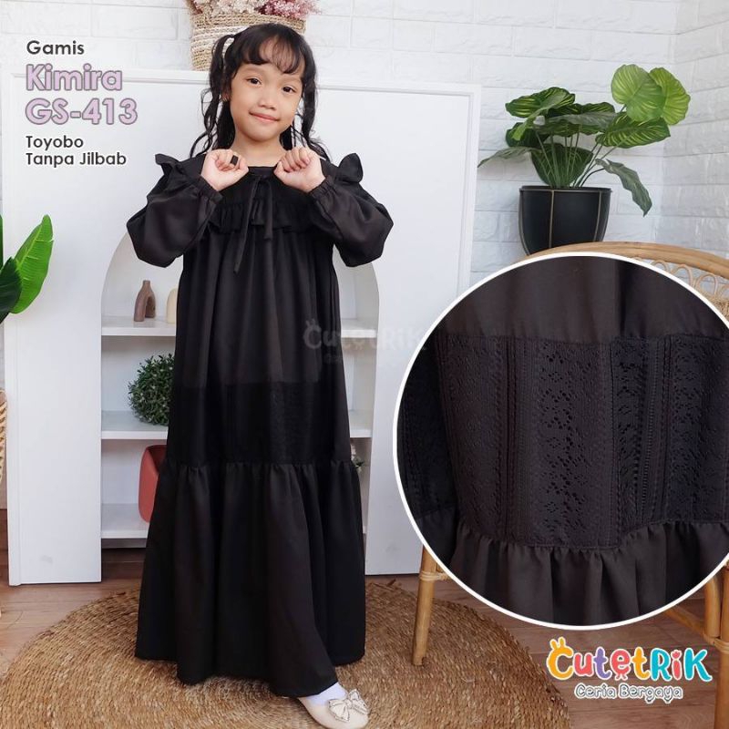 gamis hitam /gamis hitam Toyobo/ gamis kimira hitam/ gamis hitam cutetrik/ gamis dewasa