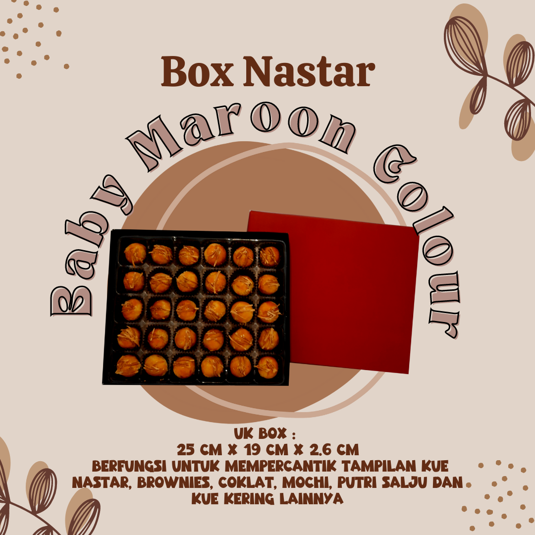 

DUS KUE / BOX PACKAGING / BOX KUE / DUS KUE KERING / PACKAGING COOKIES MAROON + INNER MIKA (10 set)