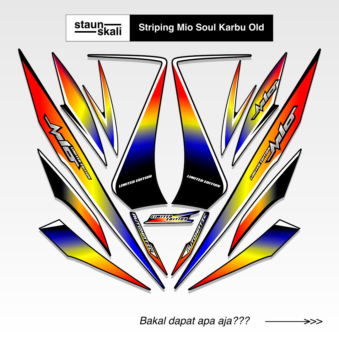 Striping Mio Soul Karbu Variasi (7) Api Custom Original Full Body 2007 2008 2009 2010 2011 2012 Lama