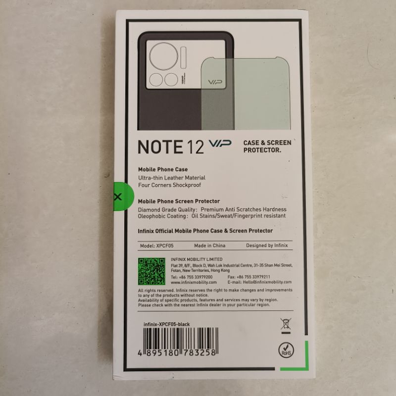 Case + Screen Protector Infinix Note 12 VIP Casing Original Antigores